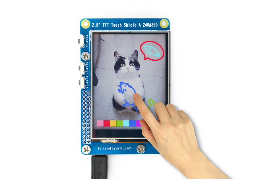 2.8 inch resistive touch screen LCD 240x320 for Pi