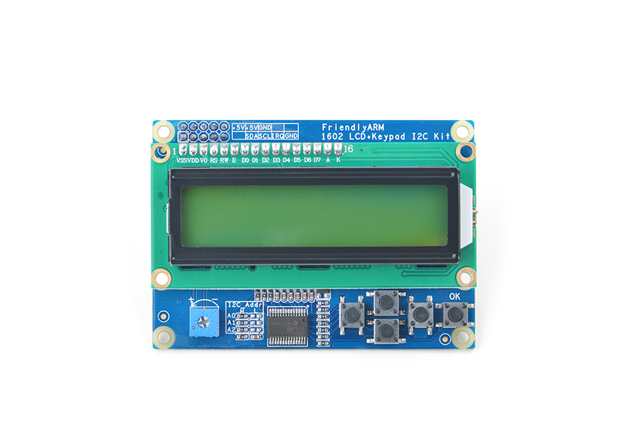 I2C Interface 1602 LCD Module with Keypad for Pi